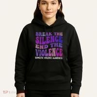 End The Violence Domestic Violence Awareness Groovy Hoodie thumb 5