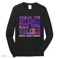 End The Violence Domestic Violence Awareness Groovy Long Sleeve Shirt thumb 0