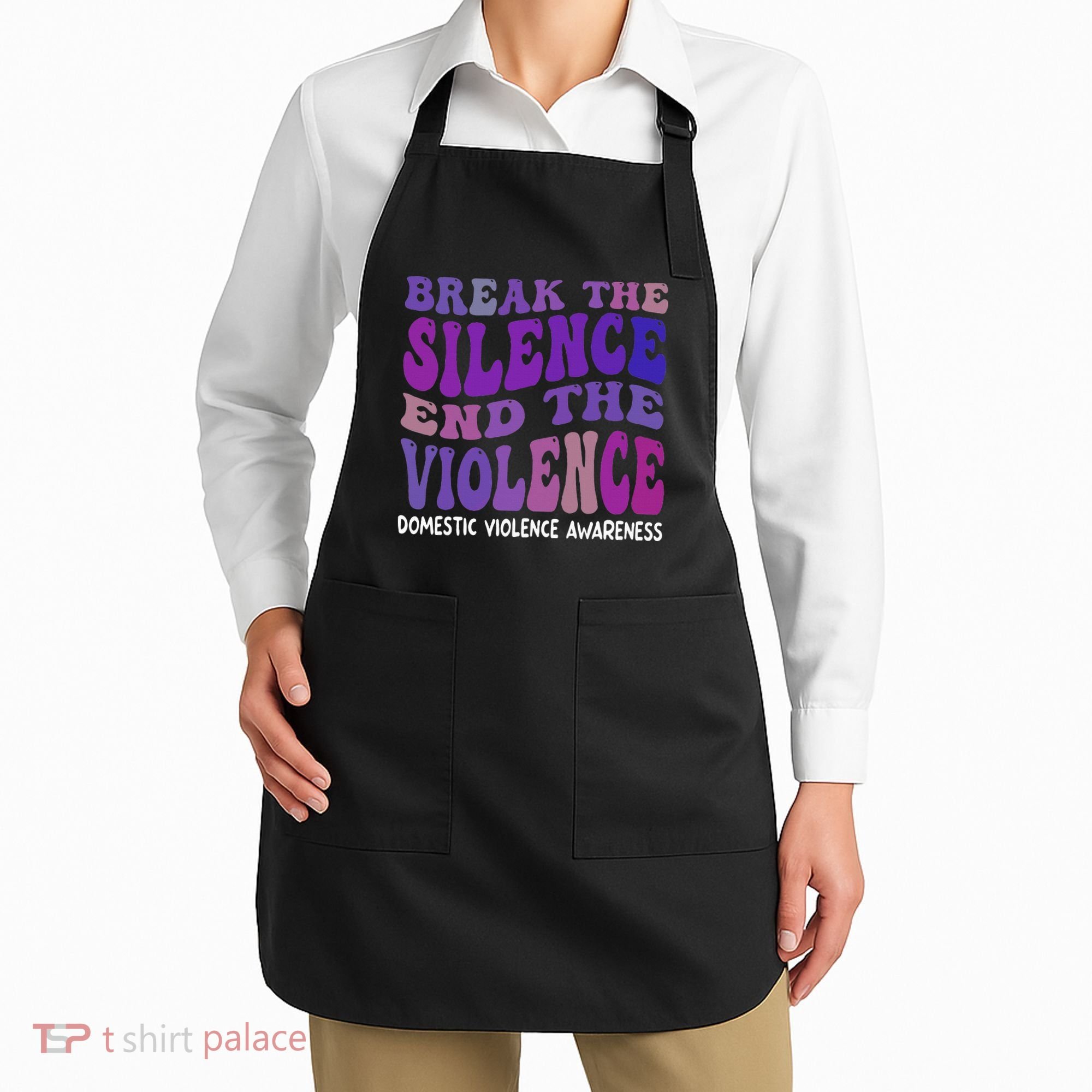 End The Violence Domestic Violence Awareness Groovy Apron