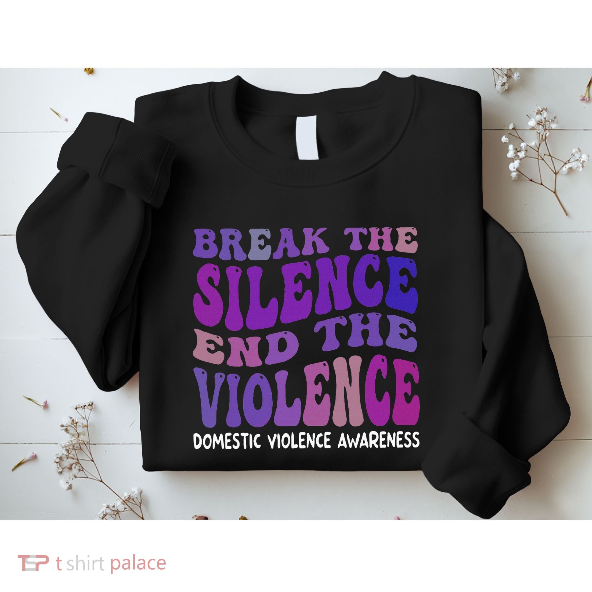 End The Violence Domestic Violence Awareness Groovy Sweatshirt