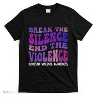 End The Violence Domestic Violence Awareness Groovy T-Shirt thumb 0