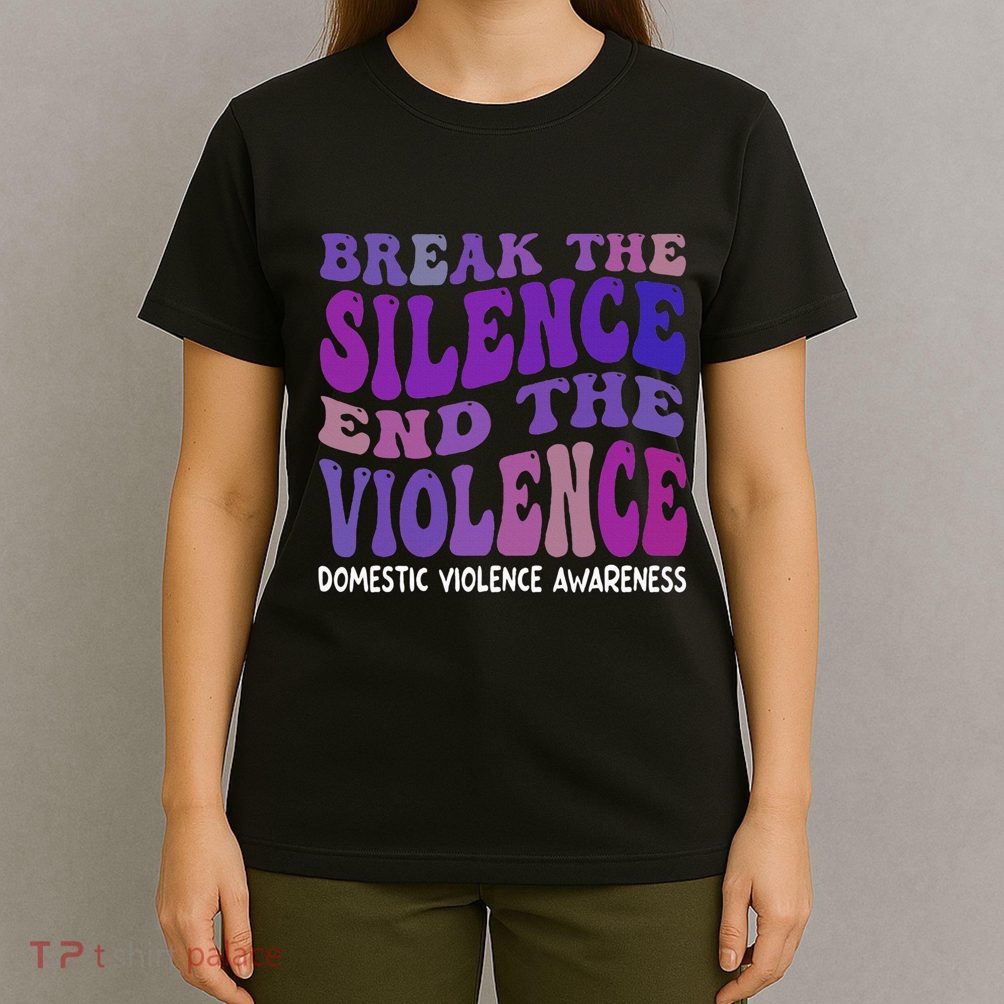 End The Violence Domestic Violence Awareness Groovy T-Shirt