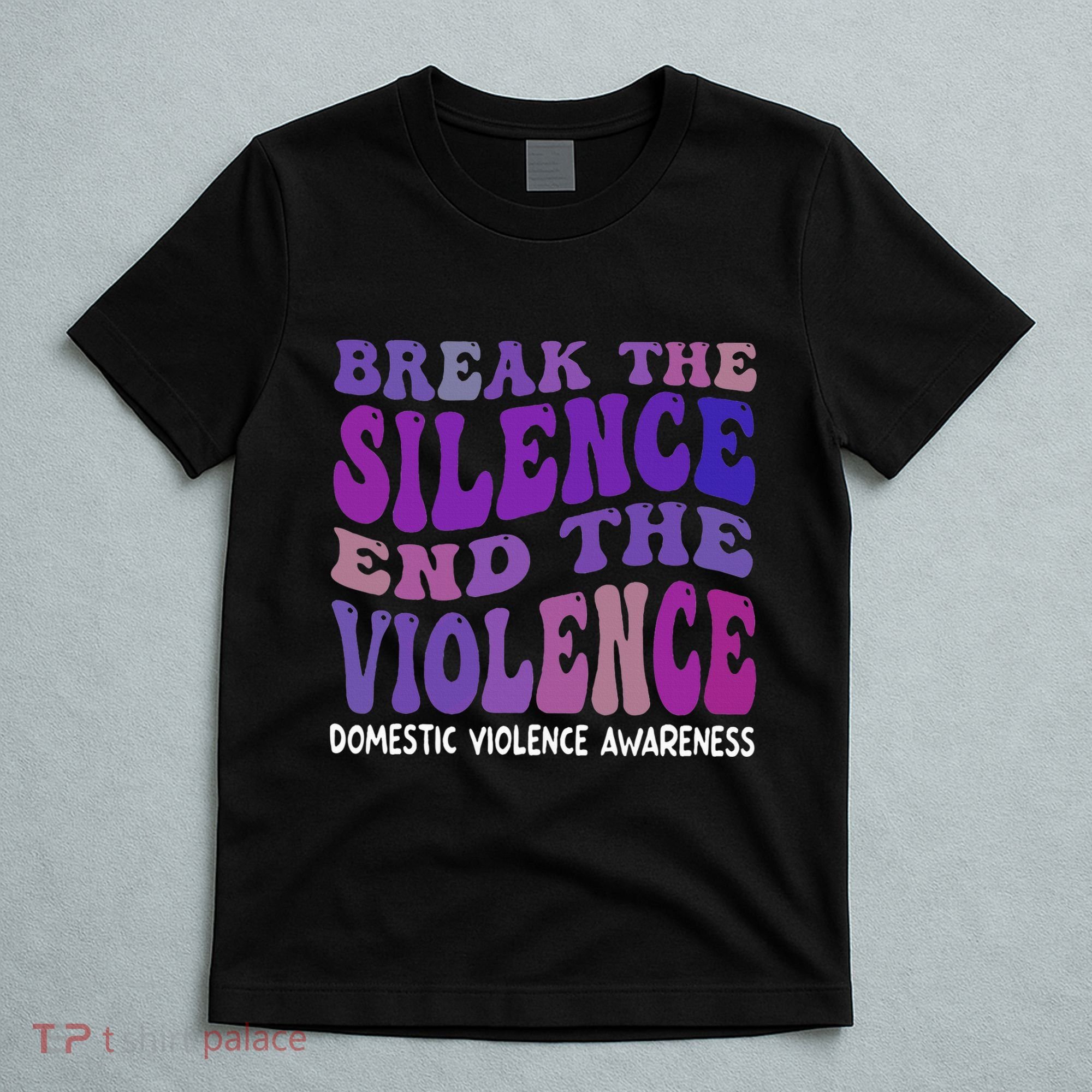 End The Violence Domestic Violence Awareness Groovy T-Shirt