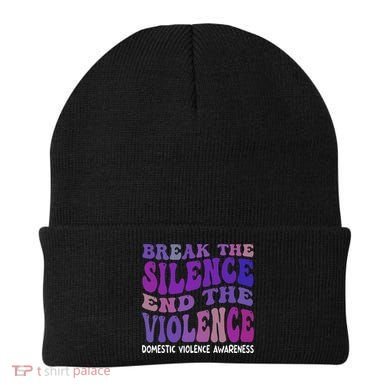 End The Violence Domestic Violence Awareness Groovy Beanie