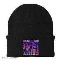 End The Violence Domestic Violence Awareness Groovy Beanie thumb 0