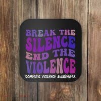 End The Violence Domestic Violence Awareness Groovy Coaster thumb 0