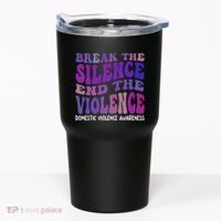 End The Violence Domestic Violence Awareness Groovy Tumbler thumb 0
