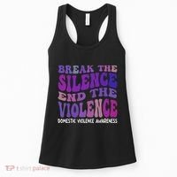 End The Violence Domestic Violence Awareness Groovy Women's Tank Top thumb 0