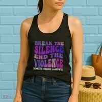 End The Violence Domestic Violence Awareness Groovy Women's Tank Top thumb 2