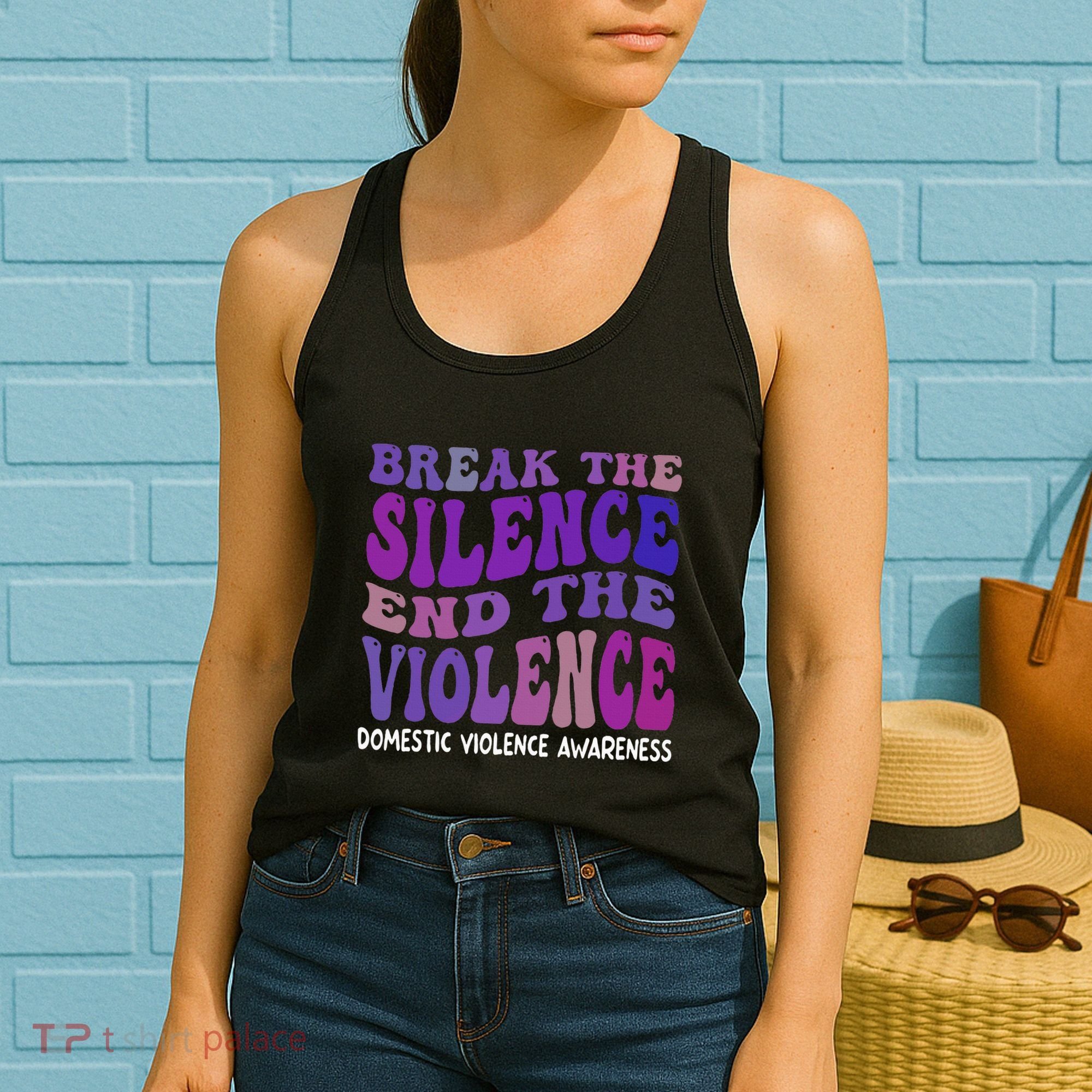 End The Violence Domestic Violence Awareness Groovy Women's Tank Top