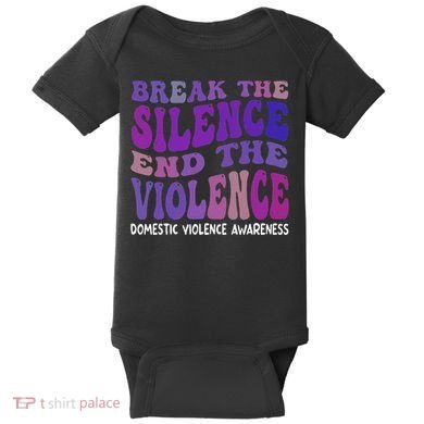 End The Violence Domestic Violence Awareness Groovy Baby Bodysuit