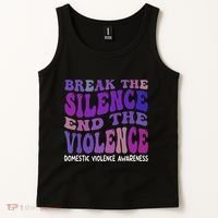 End The Violence Domestic Violence Awareness Groovy Tank Top thumb 2