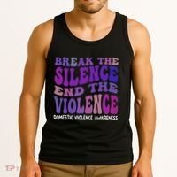 End The Violence Domestic Violence Awareness Groovy Tank Top thumb 3