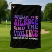 End The Violence Domestic Violence Awareness Groovy Golf Towel thumb 1