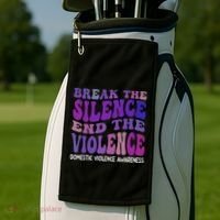 End The Violence Domestic Violence Awareness Groovy Golf Towel thumb 2