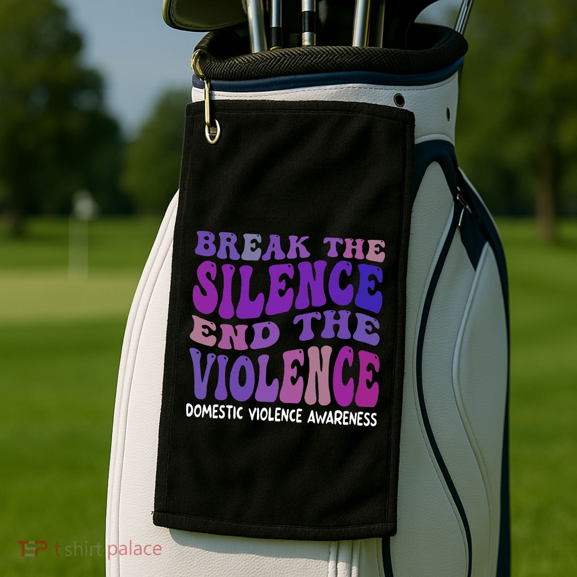 End The Violence Domestic Violence Awareness Groovy Golf Towel