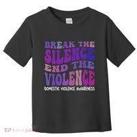End The Violence Domestic Violence Awareness Groovy Toddler T-Shirt thumb 0