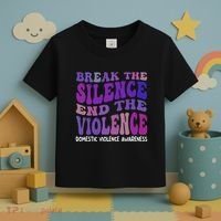 End The Violence Domestic Violence Awareness Groovy Toddler T-Shirt thumb 3