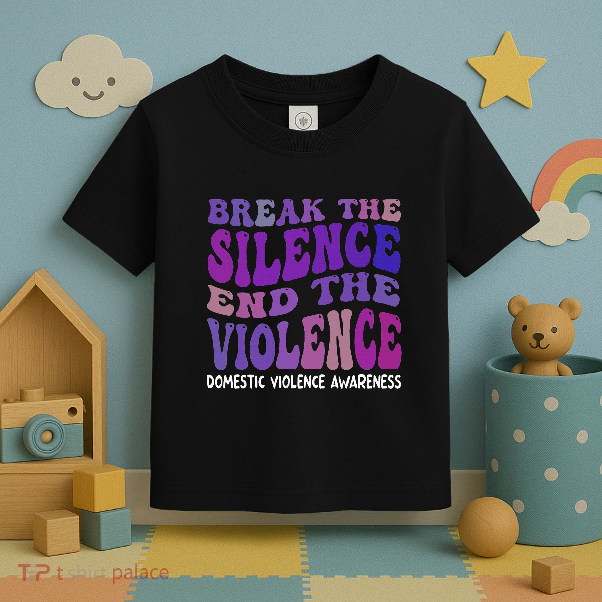 End The Violence Domestic Violence Awareness Groovy Toddler T-Shirt