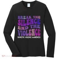 End The Violence Domestic Violence Awareness Groovy Women's Long Sleeve Shirt thumb 0