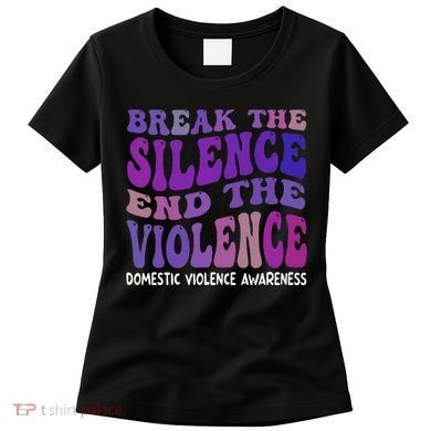 End The Violence Domestic Violence Awareness Groovy Women's T-Shirt