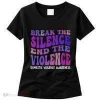 End The Violence Domestic Violence Awareness Groovy Women's T-Shirt thumb 0