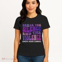 End The Violence Domestic Violence Awareness Groovy Women's T-Shirt thumb 4