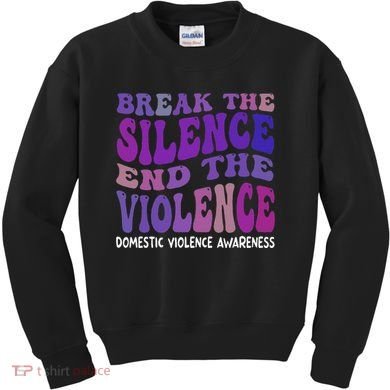 End The Violence Domestic Violence Awareness Groovy Kids Sweatshirt