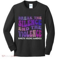 End The Violence Domestic Violence Awareness Groovy Kids Long Sleeve Shirt thumb 0
