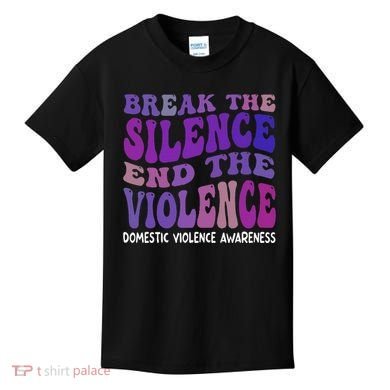 End The Violence Domestic Violence Awareness Groovy Kids T-Shirt