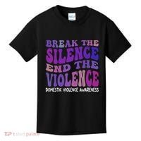 End The Violence Domestic Violence Awareness Groovy Kids T-Shirt thumb 0