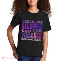 End The Violence Domestic Violence Awareness Groovy Kids T-Shirt thumb 2