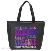 End The Violence Domestic Violence Awareness Groovy Tote Bag thumb 0