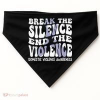 End The Violence Domestic Violence Awareness Groovy USA-Made Doggie Bandana thumb 0