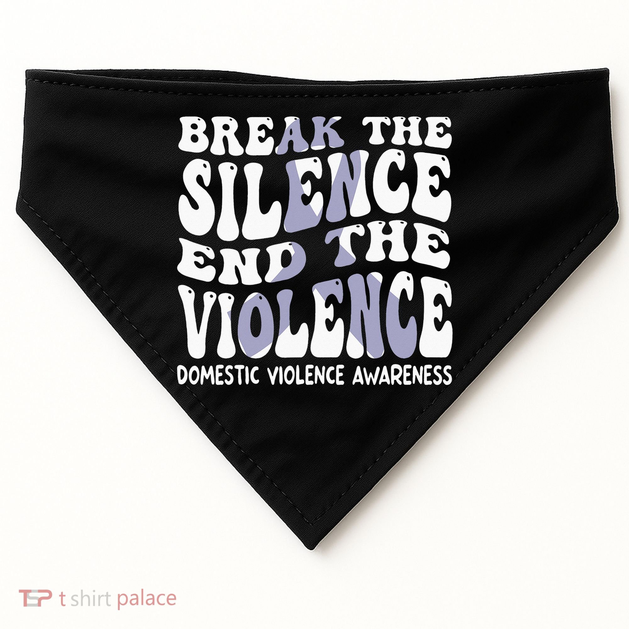 End The Violence Domestic Violence Awareness Groovy USA-Made Doggie Bandana