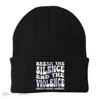 End The Violence Domestic Violence Awareness Groovy Beanie thumb 0