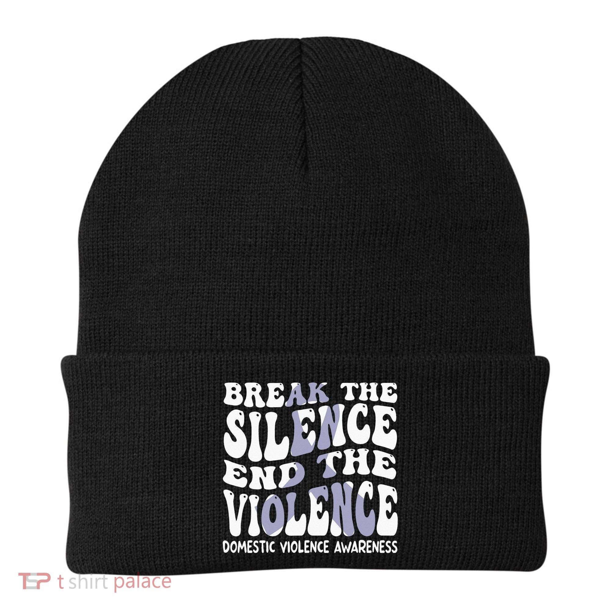 End The Violence Domestic Violence Awareness Groovy Beanie