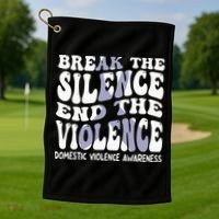 End The Violence Domestic Violence Awareness Groovy Golf Towel thumb 1