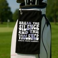 End The Violence Domestic Violence Awareness Groovy Golf Towel thumb 2