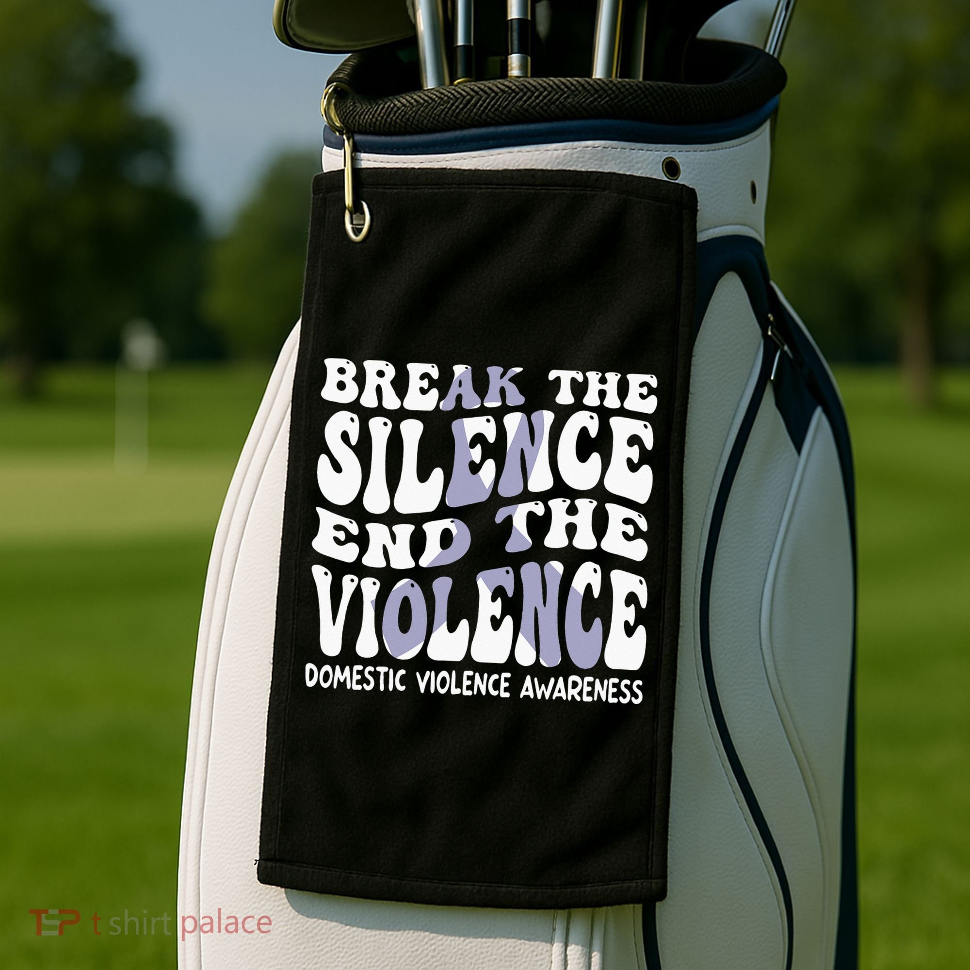 End The Violence Domestic Violence Awareness Groovy Golf Towel