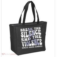End The Violence Domestic Violence Awareness Groovy Tote Bag thumb 2