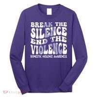 End The Violence Domestic Violence Awareness Groovy Long Sleeve Shirt thumb 0