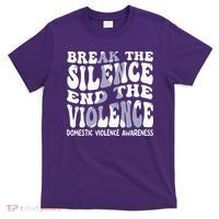 End The Violence Domestic Violence Awareness Groovy T-Shirt thumb 0