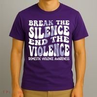 End The Violence Domestic Violence Awareness Groovy T-Shirt thumb 3