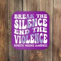 End The Violence Domestic Violence Awareness Groovy Coaster thumb 0