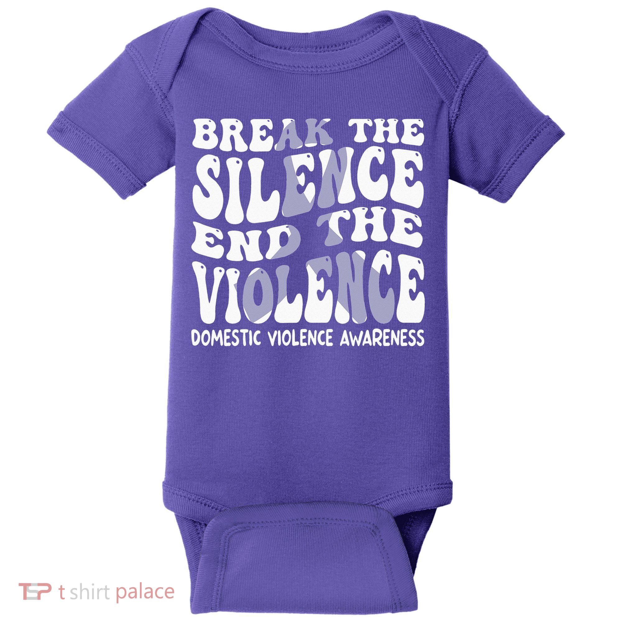 End The Violence Domestic Violence Awareness Groovy Baby Bodysuit