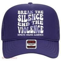 End The Violence Domestic Violence Awareness Groovy Hat thumb 0