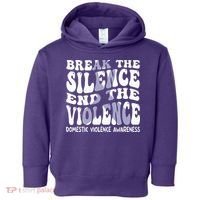 End The Violence Domestic Violence Awareness Groovy Toddler Hoodie thumb 0