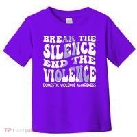 End The Violence Domestic Violence Awareness Groovy Toddler T-Shirt thumb 0