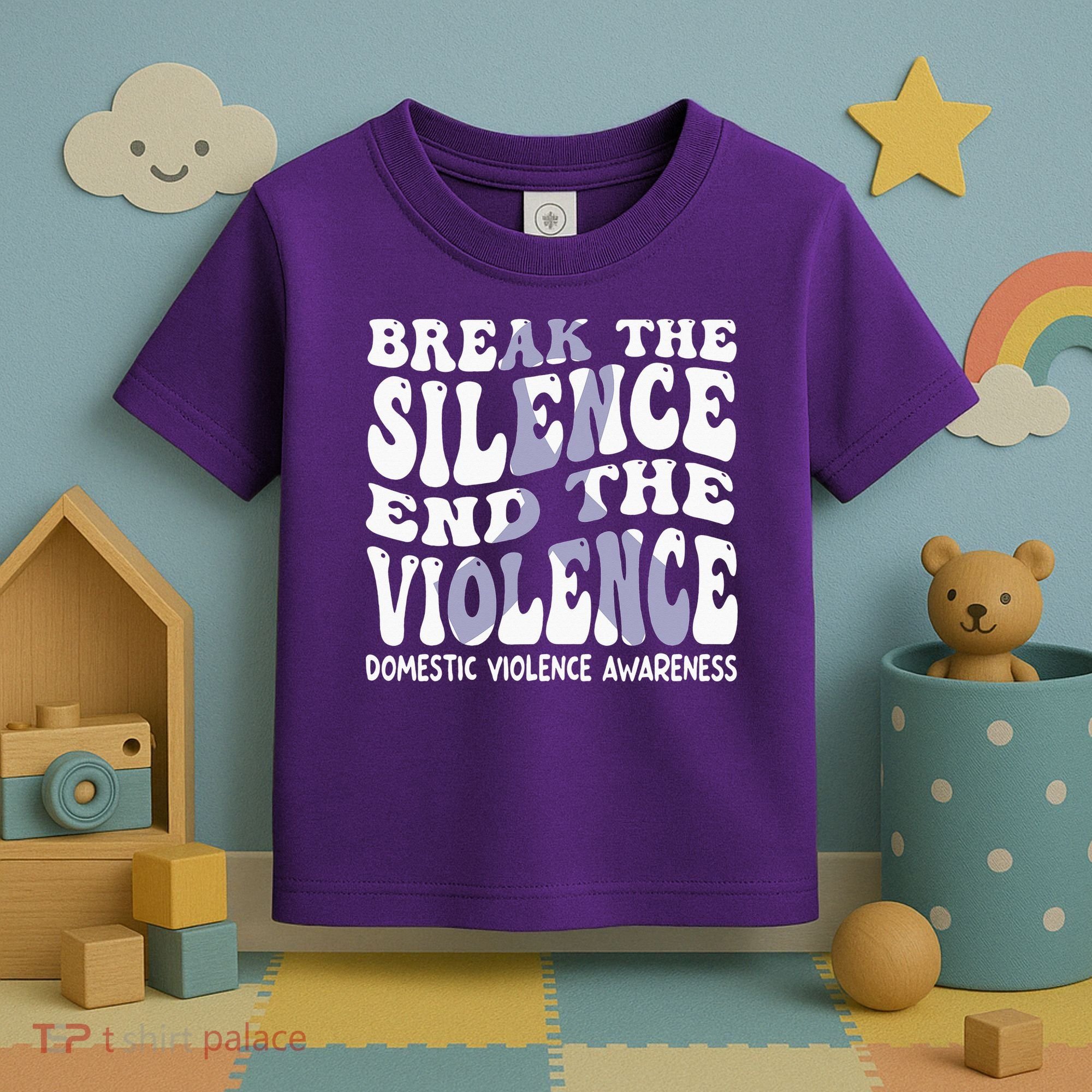 End The Violence Domestic Violence Awareness Groovy Toddler T-Shirt